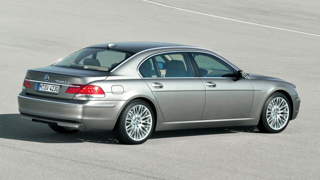 Обои картинки фото bmw e65, автомобили, bmw, серебристый, дорога