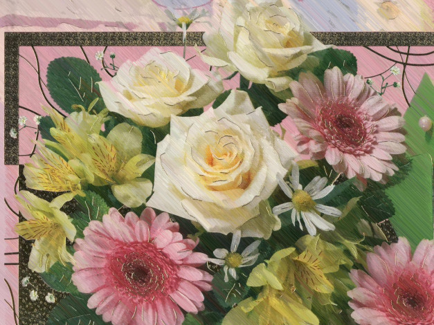 Обои картинки фото рисованные, цветы