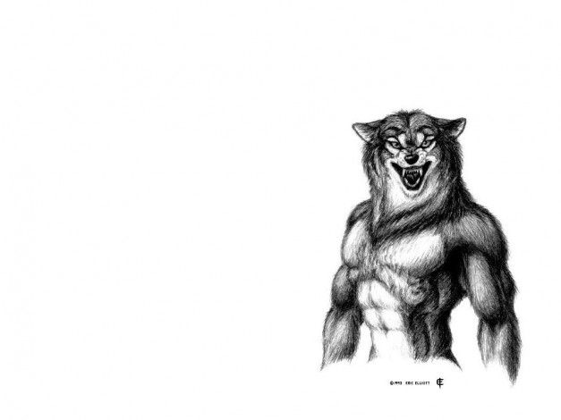 Обои картинки фото рисованные, минимализм, волк