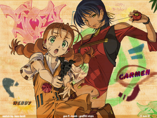 Обои картинки фото аниме, gun, sword