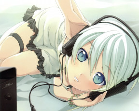 Картинка аниме headphones instrumental