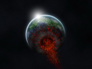 Картинка космос арт тёмный планеты