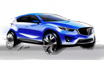 Картинка автомобили рисованные mazda