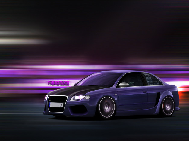 Обои картинки фото автомобили, виртуальный, тюнинг, тёмный, фон, автомобиль