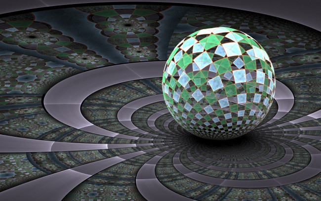 Обои картинки фото 3д, графика, fractal, фракталы, абстракция, шар