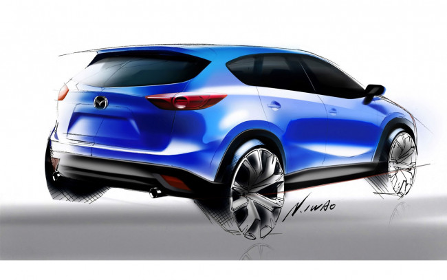 Обои картинки фото автомобили, рисованные, mazda