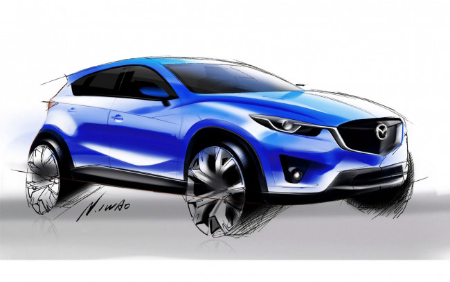 Обои картинки фото автомобили, рисованные, mazda