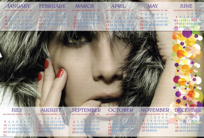 Обои картинки фото календари, девушки, лицо