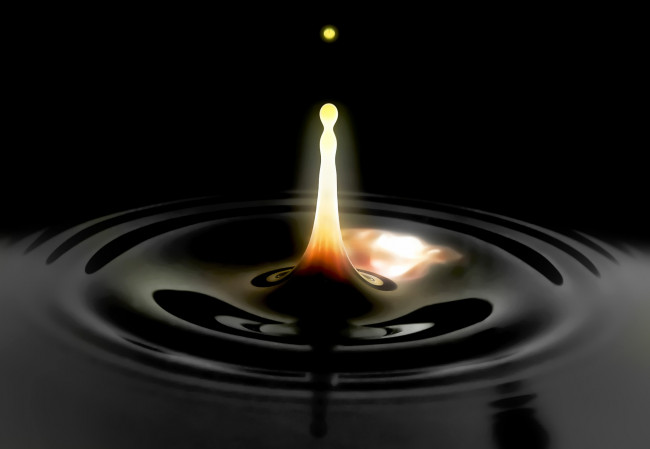 Обои картинки фото разное, капли, брызги, всплески, черный, огненный