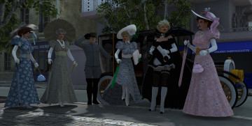 Картинка 3д графика people люди девушки шляпы