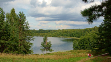 Картинка оз светлояр природа реки озера озеро лес облака дети