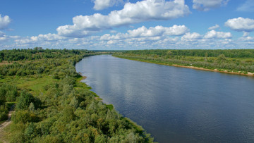 Картинка ветлуга природа реки озера река лес небо облака