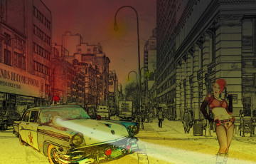 Картинка рисованные авто мото полиция