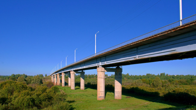 Обои картинки фото мост, через, ветлугу, воскресенского, природа, другое, небо