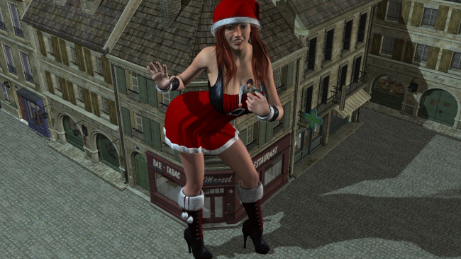 Обои картинки фото 3д, графика, fantasy, фантазия, девушка, дом