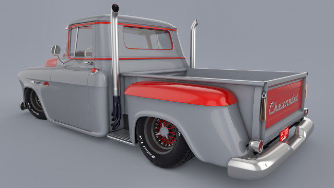 Обои картинки фото автомобили, 3д, chevrolet, 1955
