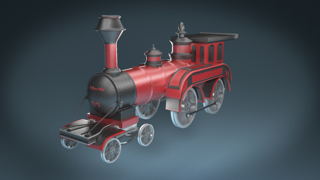 Обои картинки фото техника, 3d, паровоз