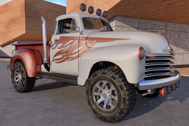 Обои картинки фото автомобили, 3д, chevrolet, 1951