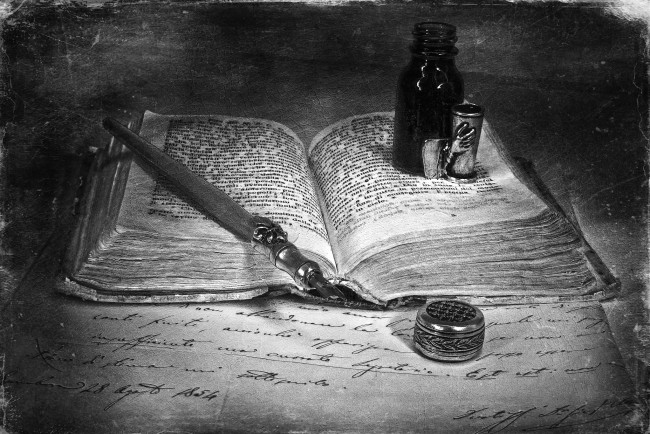 Обои картинки фото разное, канцелярия, книги, письмо, перо, чернильница