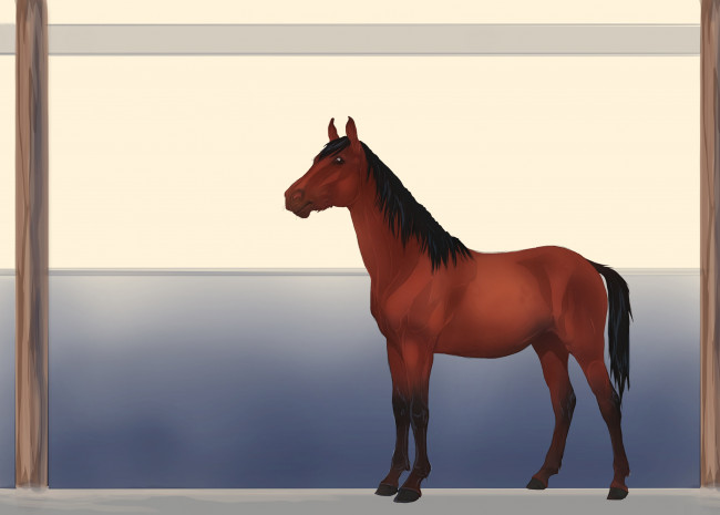 Обои картинки фото рисованные, животные, лошади, лошадь