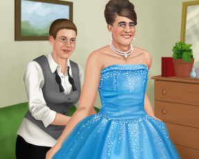 Картинка векторная+графика девушки улыбка