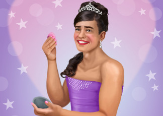 Картинка векторная+графика девушки девушка улыбка взгляд