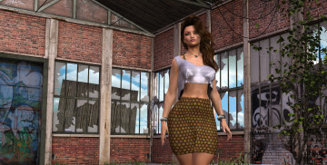 Картинка 3д+графика люди+ people девушка взгляд