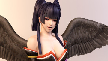 Картинка 3д+графика аниме+ anime крылья взгляд девушка