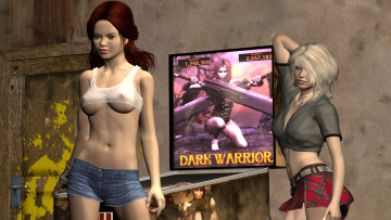 обоя 3д графика, люди , people, игровые, автоматы, взгляд, девушки