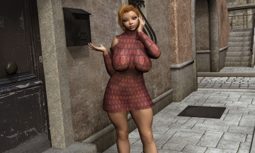 Картинка 3д+графика люди+ people взгляд девушка