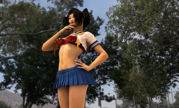 Картинка 3д+графика люди+ people взгляд девушка юбка