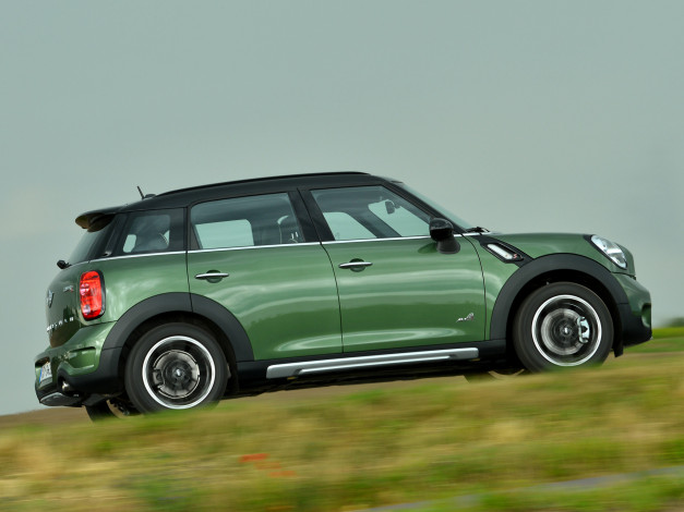 Обои картинки фото автомобили, mini, 2014г, зеленый, r60, s, countryman, cooper