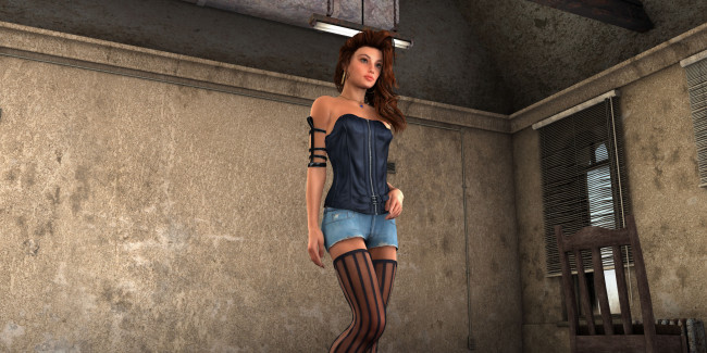 Обои картинки фото 3д графика, люди , people, взгляд, девушка