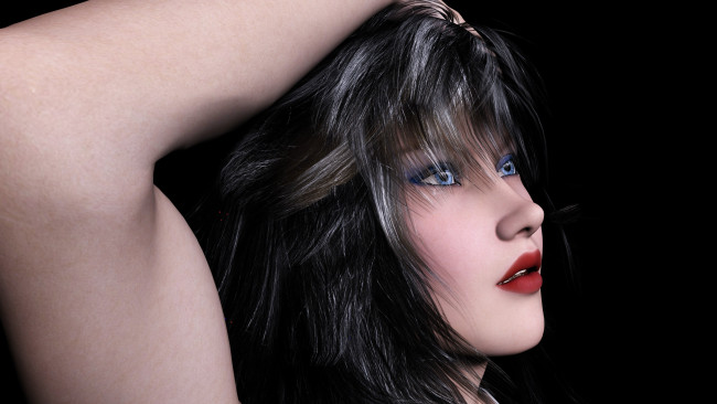 Обои картинки фото 3д графика, люди , people, девушка, взгляд, фон