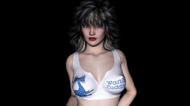 Обои картинки фото 3д графика, люди , people, девушка, взгляд, фон