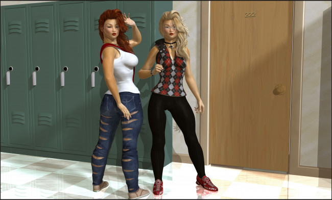 Обои картинки фото 3д графика, люди , people, взгляд, девушки