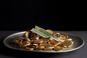 Картинка разное золото +купюры +монеты деньги