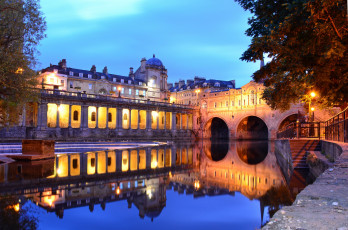 Картинка города -+дворцы +замки +крепости ночь река мост огни