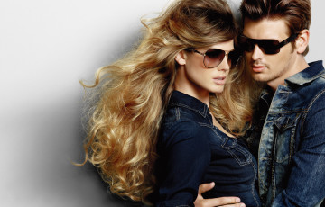 Картинка разное мужчина+женщина ванесса хэслер vanessa hessler девушка модель парень мужчина очки волосы локоны