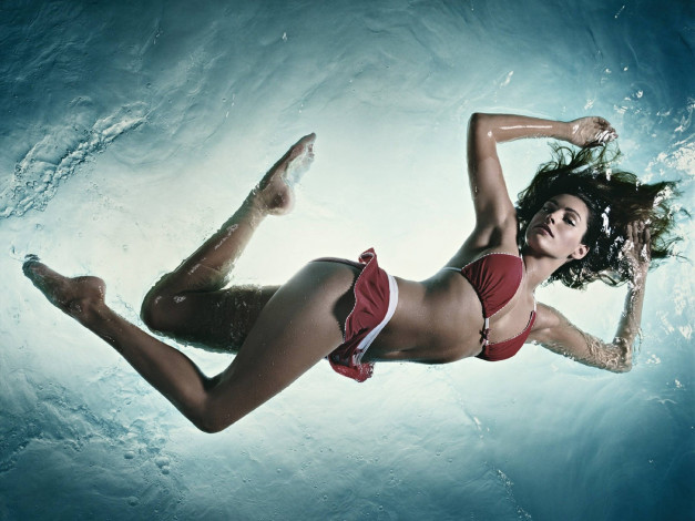 Обои картинки фото девушки, kelly brook, naked, shadows, boobs, nipples, kirstin, sexy, oil