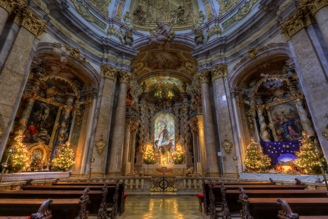 Обои картинки фото wellenberg abbey, интерьер, убранство,  роспись храма, аббатство, декор