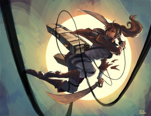 Картинка аниме shingeki+no+kyojin атака титанов