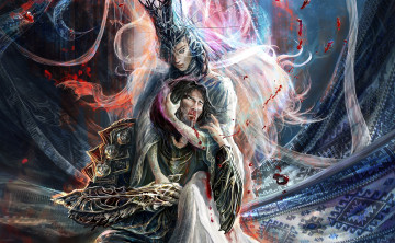 Картинка фэнтези маги +волшебники ведьма кровь воин