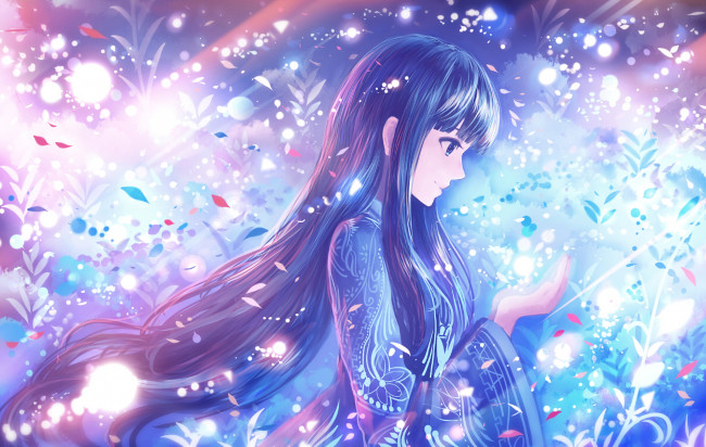 Обои картинки фото аниме, магия,  колдовство,  halloween, девушка