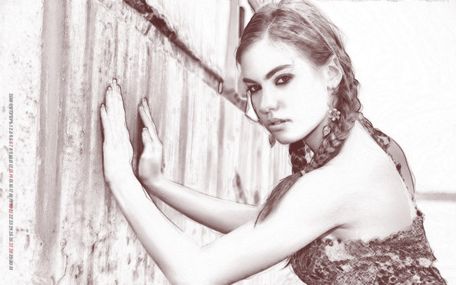 Обои картинки фото календари, компьютерный дизайн, взгляд, девушка