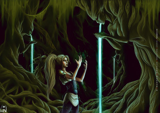 Картинка календари фэнтези девушка 2019 calendar вода магия