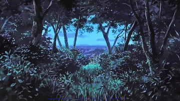 Картинка календари аниме ночь лес природа дерево растение 2019 calendar