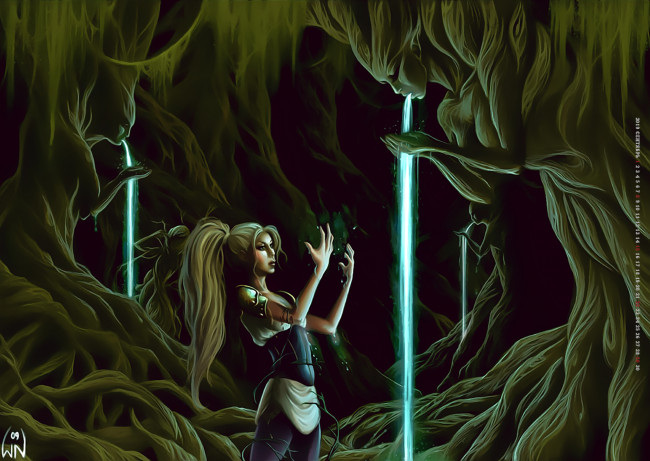 Обои картинки фото календари, фэнтези, девушка, 2019, calendar, вода, магия