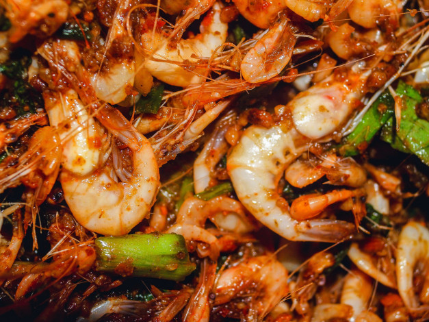 Обои картинки фото еда, рыбные блюда,  с морепродуктами, креветки