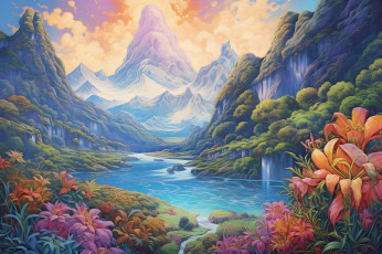 Картинка рисованное природа нейросети графика нейроарт ai art нейронные сети рисунки нейро искусство